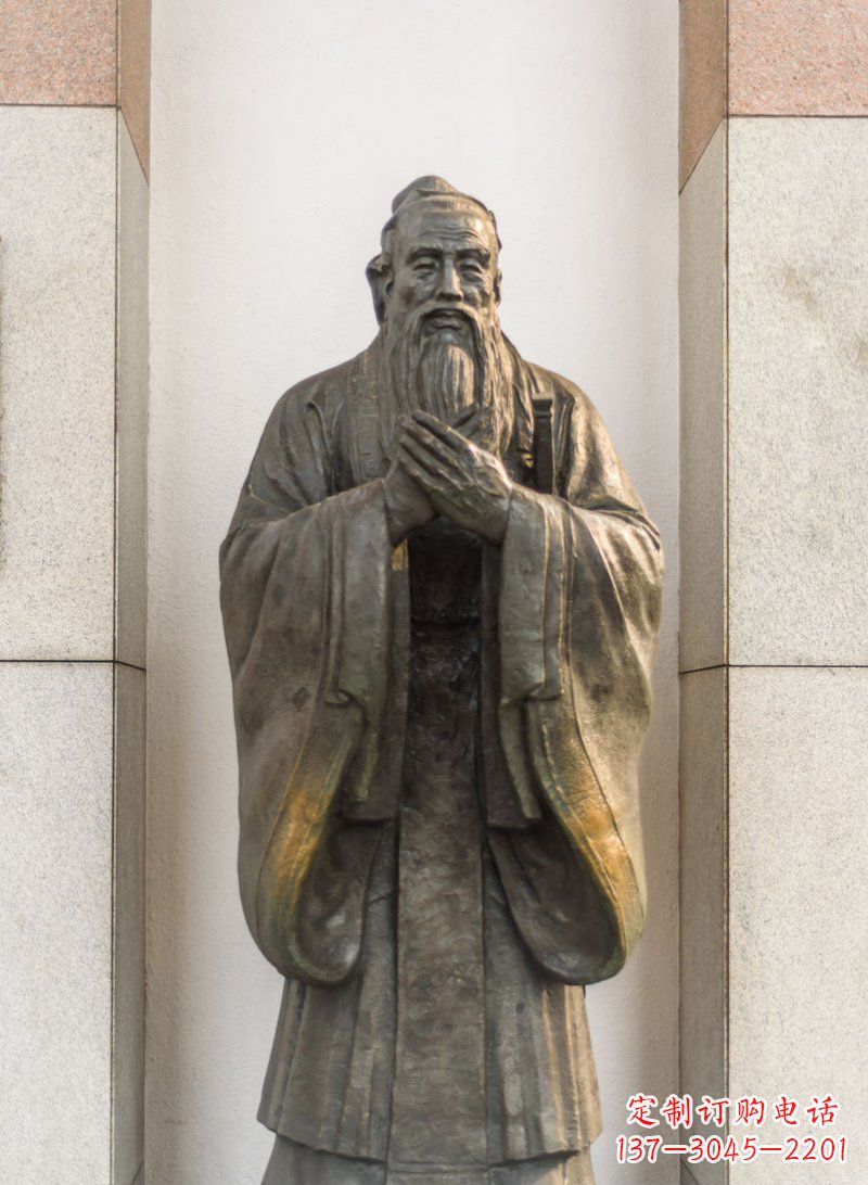 广西校园孔子名人铜雕