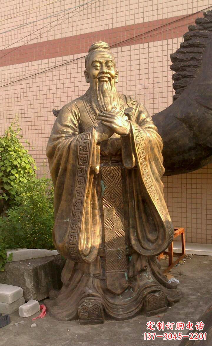 广西校园孔子像人物铜雕