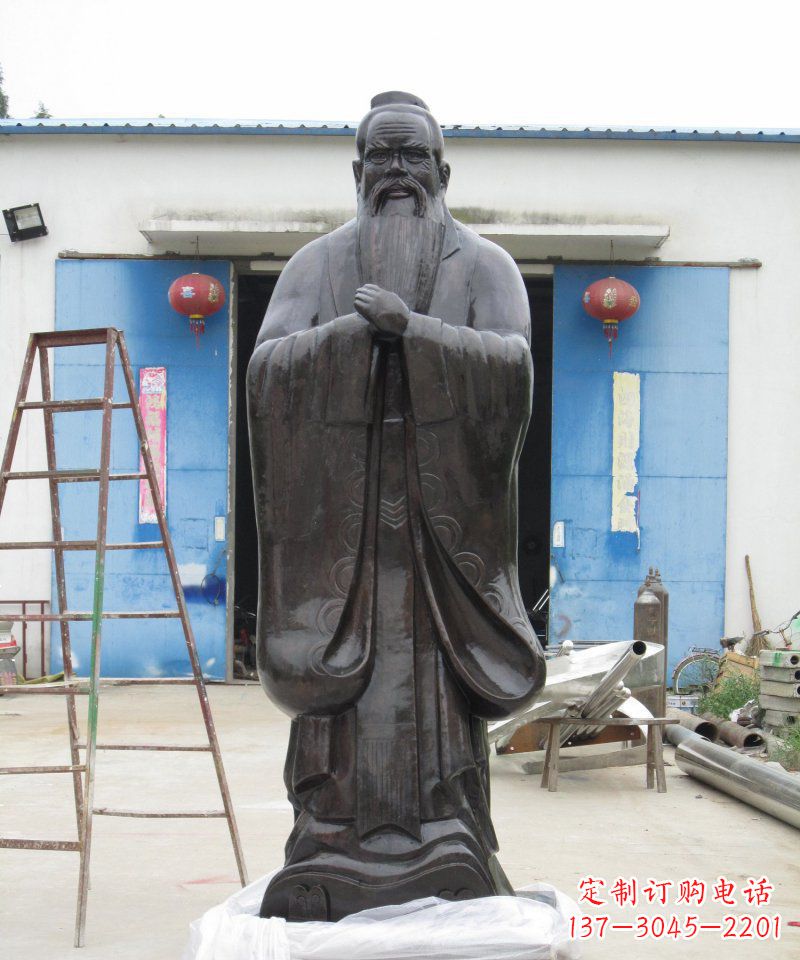 广西校园老子古代名人铜雕