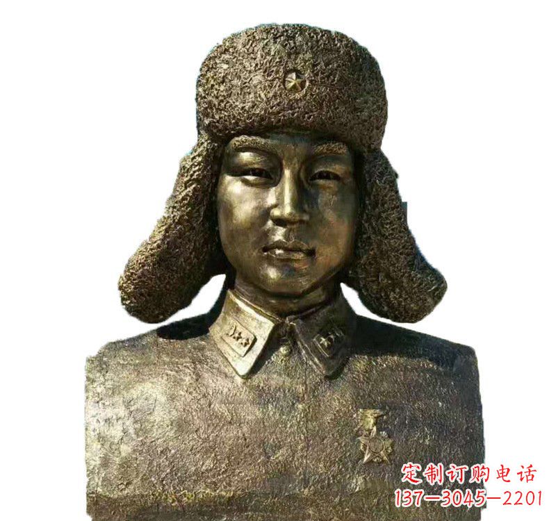 广西校园雷锋头像铜雕