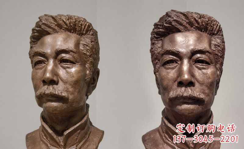 广西校园鲁迅头像名人铜雕