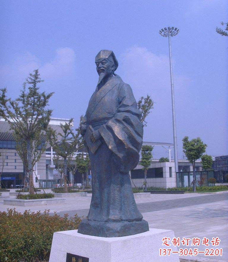 广西校园陆游名人铜雕