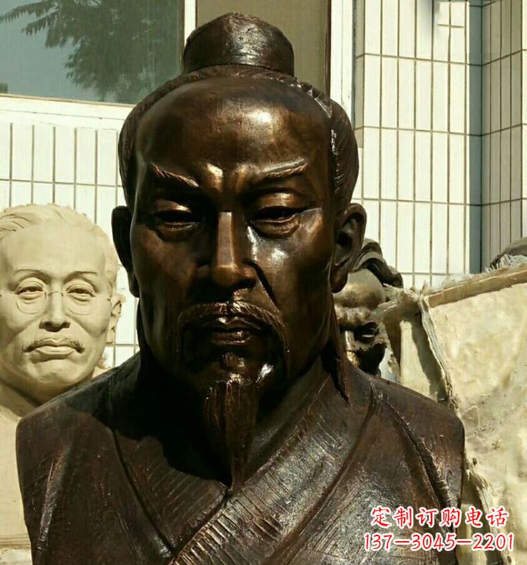 广西校园孟子胸像铜雕