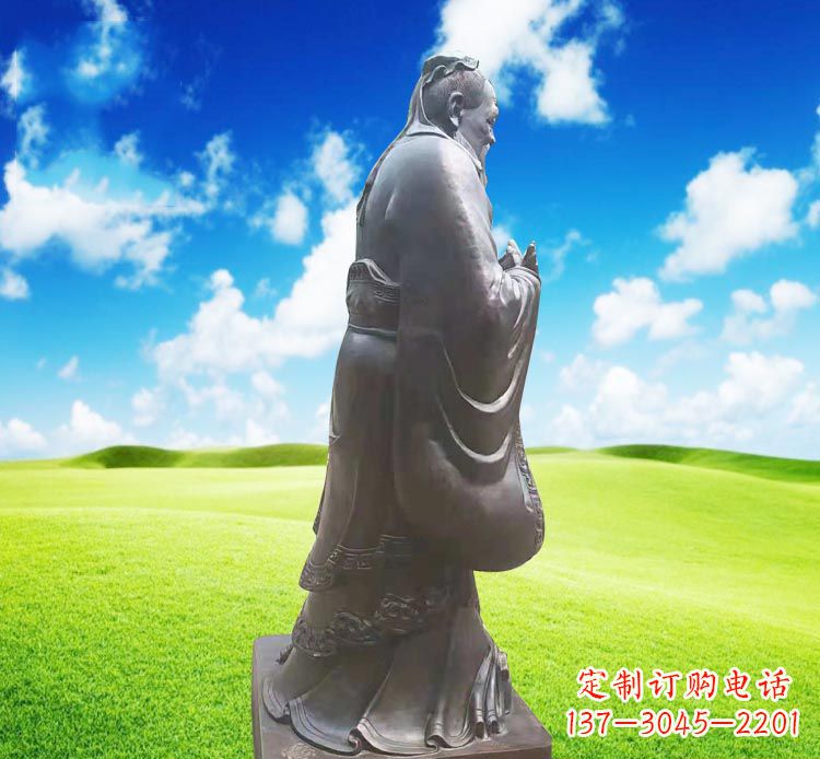 广西校园名人孔子行教像铜雕
