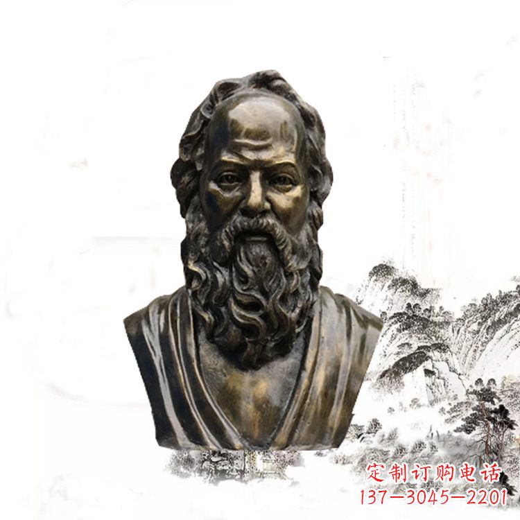 广西校园名人苏格拉底头像雕塑