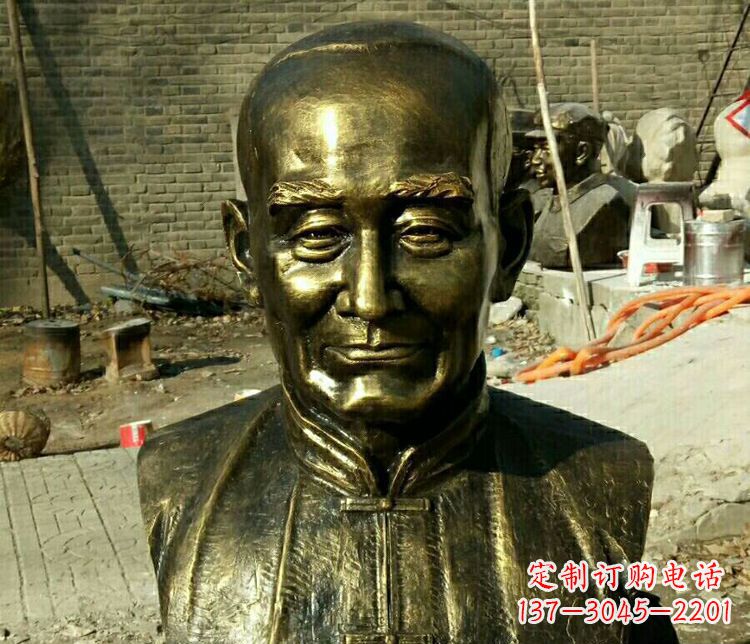 广西校园名人叶圣陶胸像铜雕
