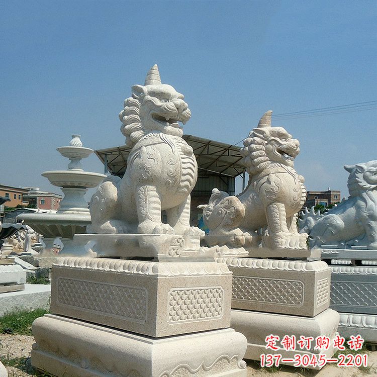 广西獬豸 石雕 独角兽-法院大门神兽雕塑
