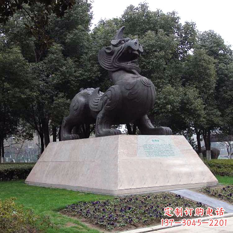 广西獬豸神兽雕塑-公园上古神兽景观雕塑