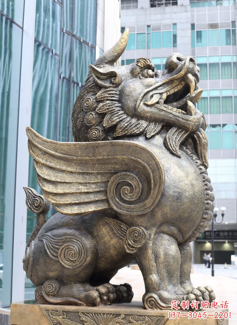 广西獬豸古代神兽铜雕