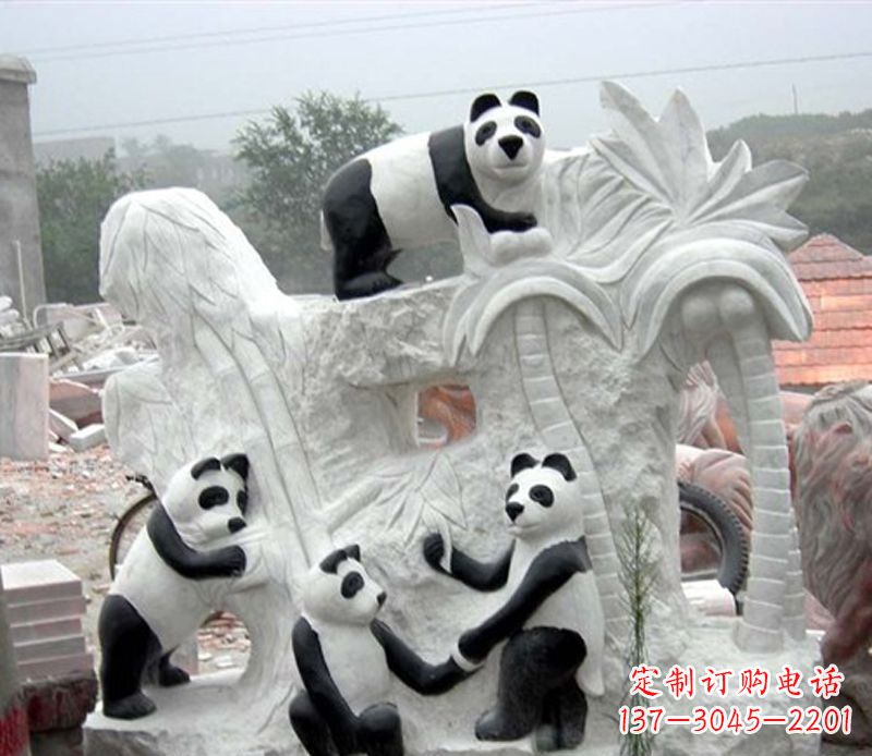 广西熊猫动物景观石雕