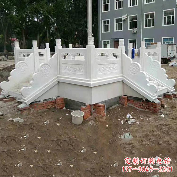 广西学校汉白玉升旗台石雕