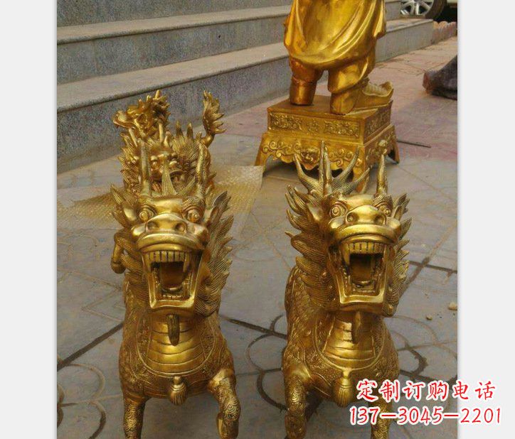 广西银行铜雕麒麟雕塑