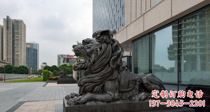 广西银行铜狮子汇丰狮铜雕