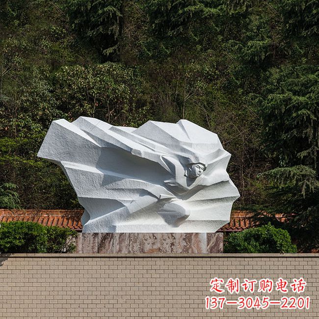 广西英雄人物黄继光景区景点汉白玉石刻雕塑