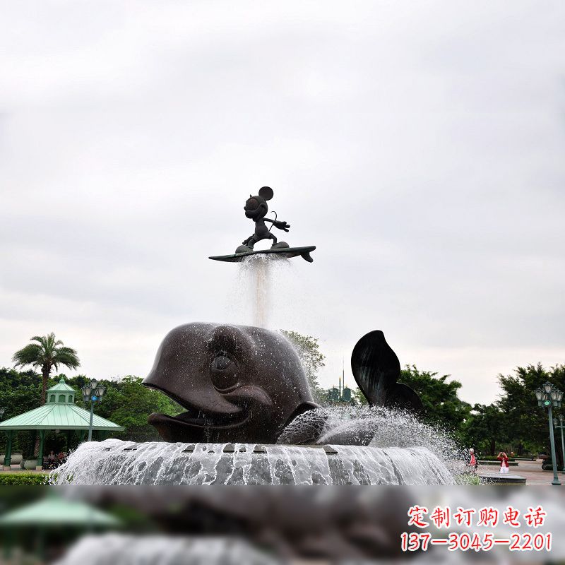 广西鱼和小孩水景喷泉