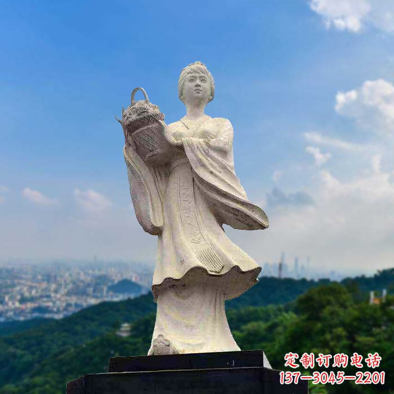 广西虞姬景观石雕像-景区园林古代美女雕塑