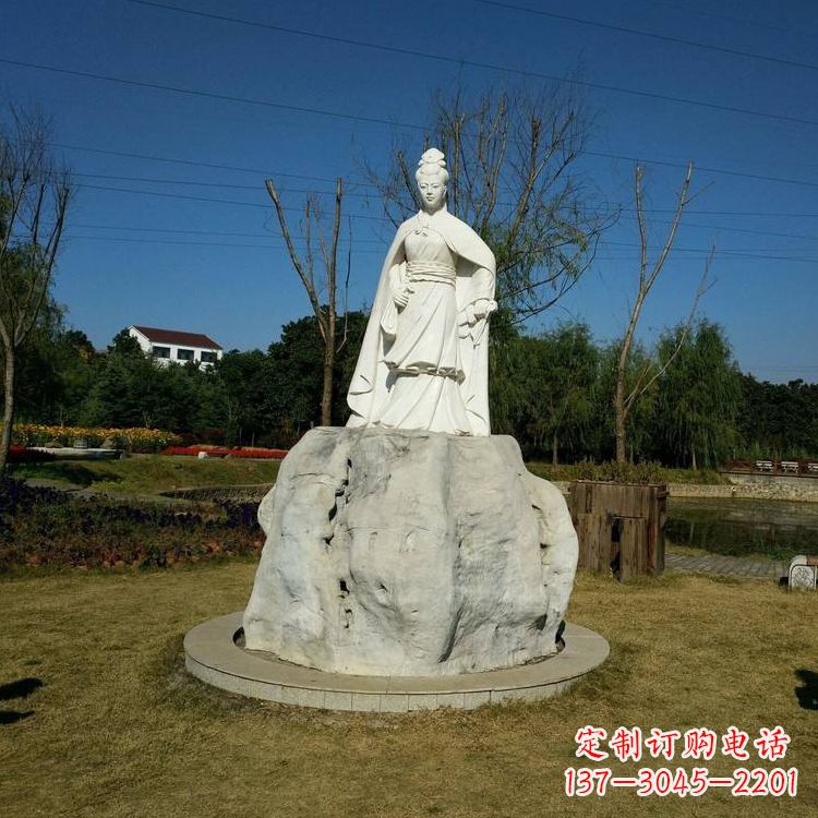 广西虞姬石雕塑-公园历史名人楚汉时期美女雕像