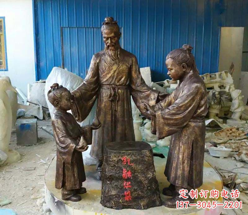 广西寓言故事孔融让梨人物铜雕