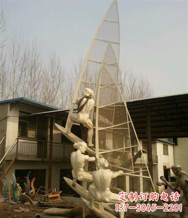 广西园林不锈钢帆船景观雕塑