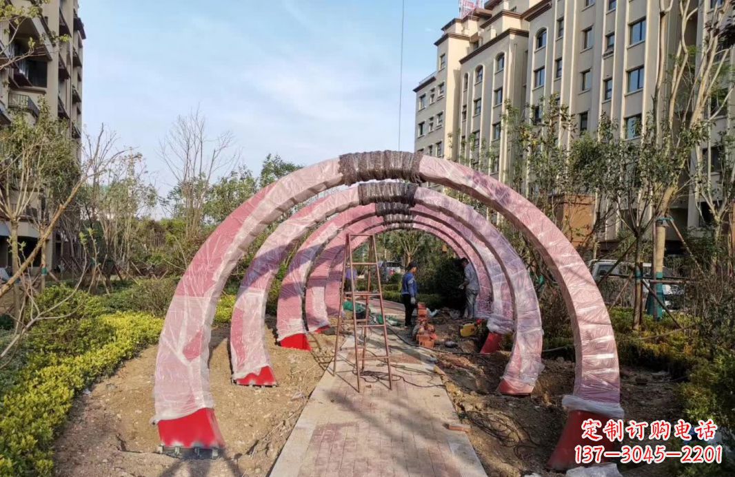 广西园林不锈钢拱门景观雕塑