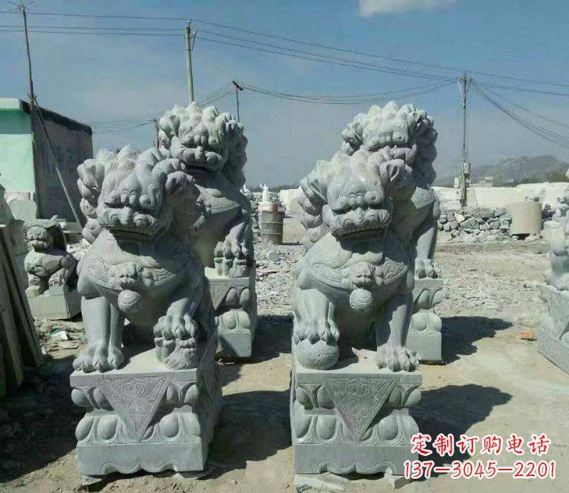 广西园林仿古狮子景观石雕