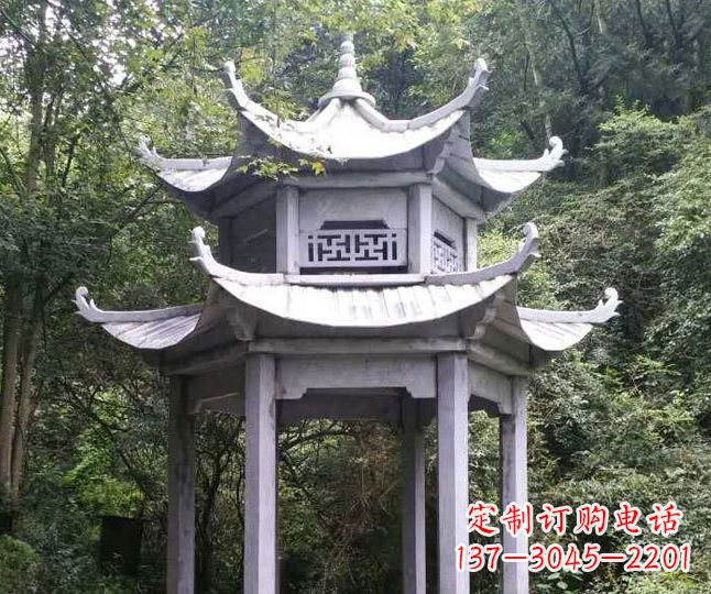 广西园林仿古石凉亭景观石雕 (3)