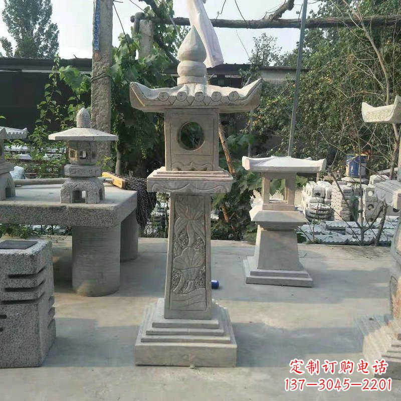 广西园林仿古做旧中式石灯