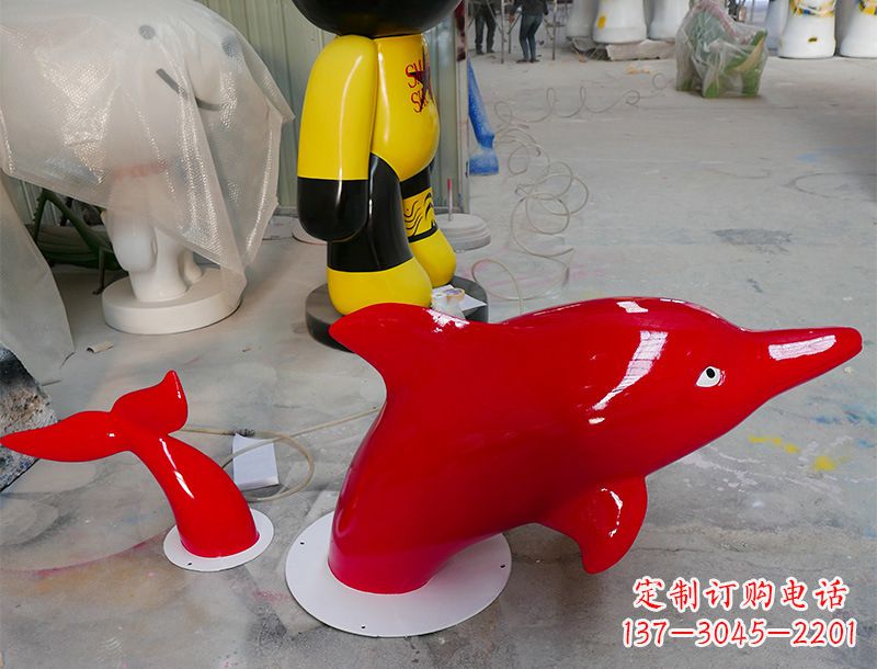 广西园林广场创意海豚入水出水雕塑摆件