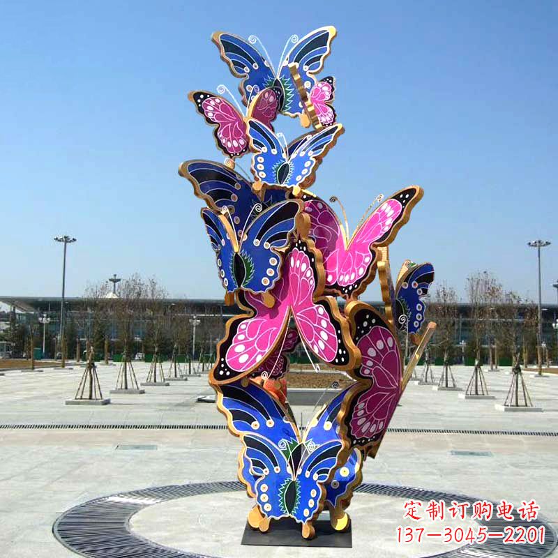 广西园林广场蝴蝶不锈钢动物景观雕塑