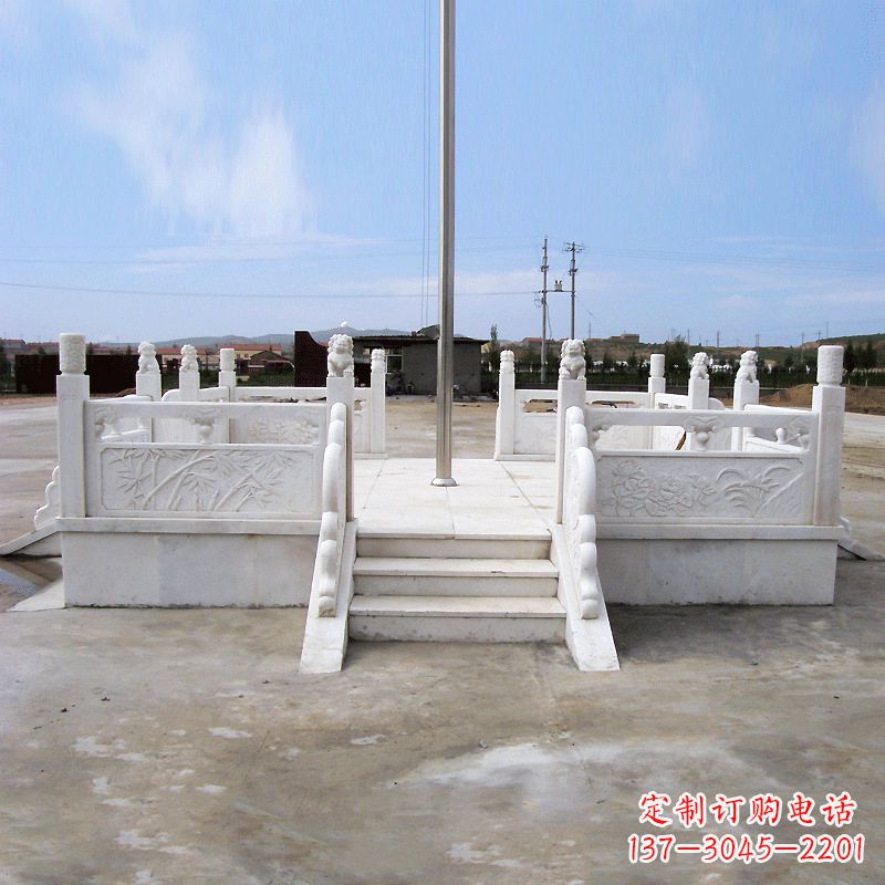 广西园林广场升旗台汉白玉石雕国旗台