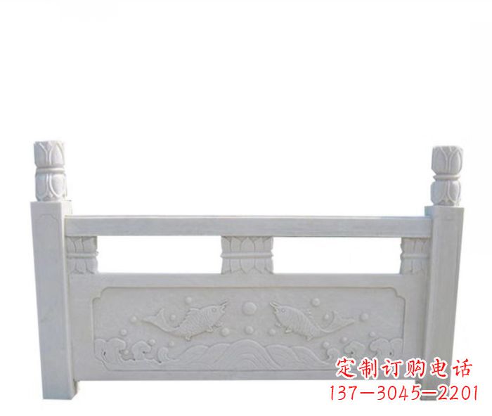 广西园林汉白玉石浮雕栏板