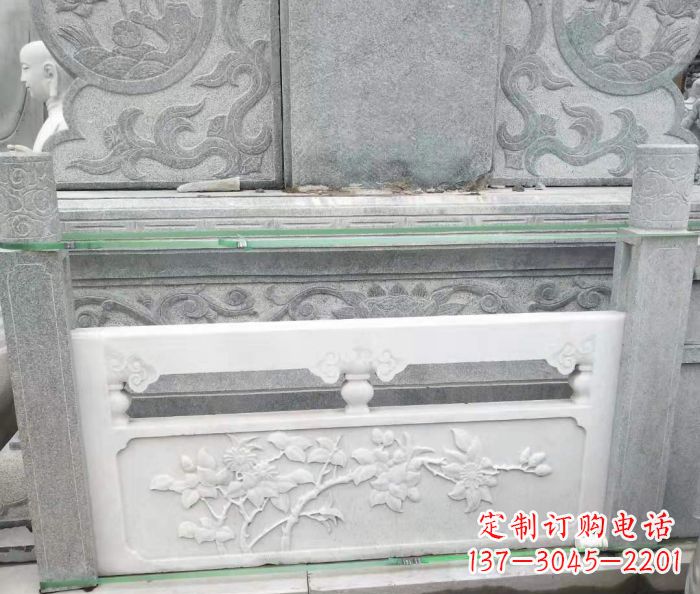 广西园林汉白玉石浮雕栏板 (3)