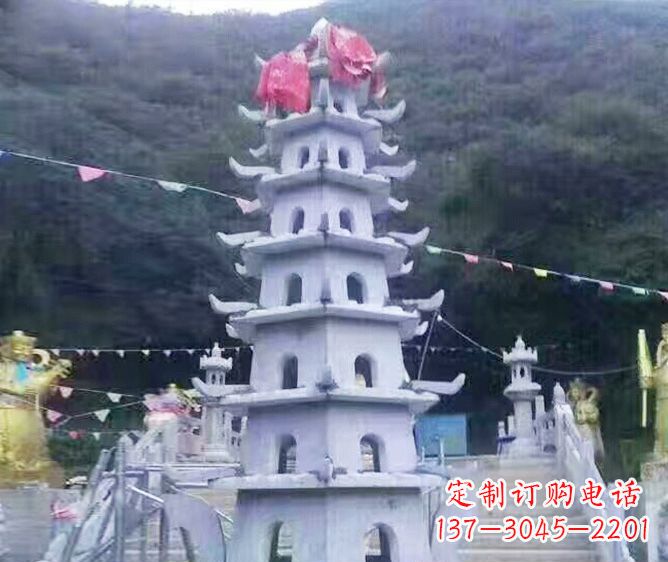 广西园林景观大理石宝塔石雕