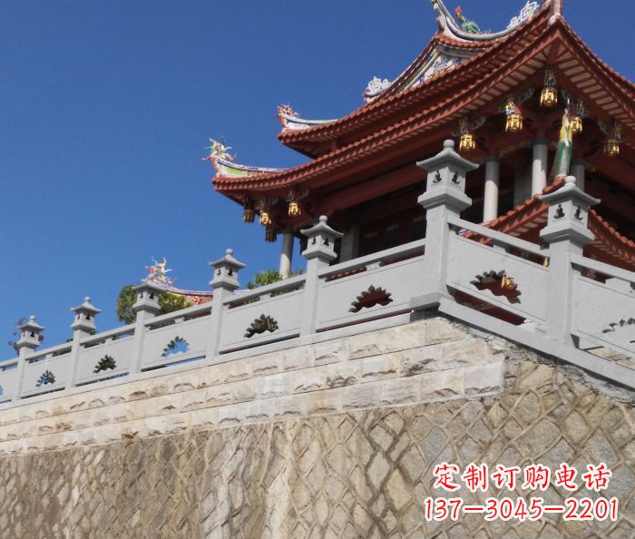广西园林景观大理石镂空莲花石栏板
