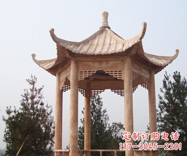 广西园林景观单层石雕凉亭 (3)