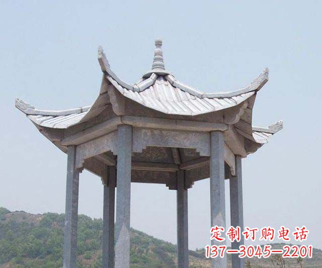 广西园林景观单层石雕凉亭 (2)