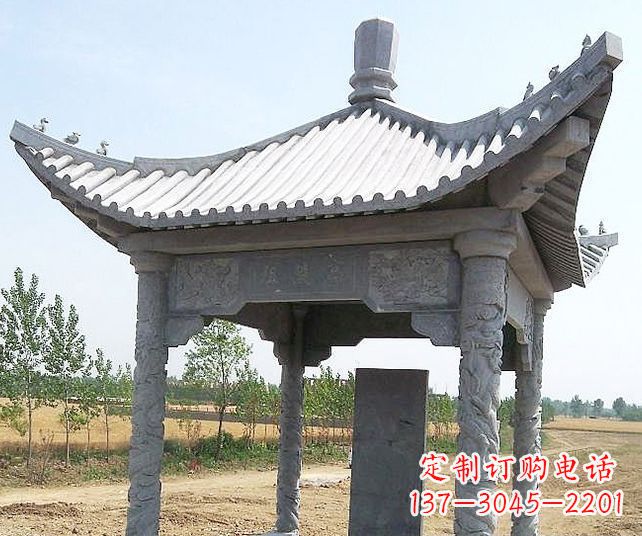广西园林景观单层石雕凉亭 (4)