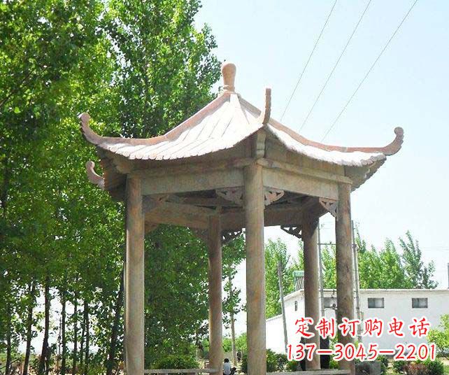 广西园林景观单层石雕凉亭