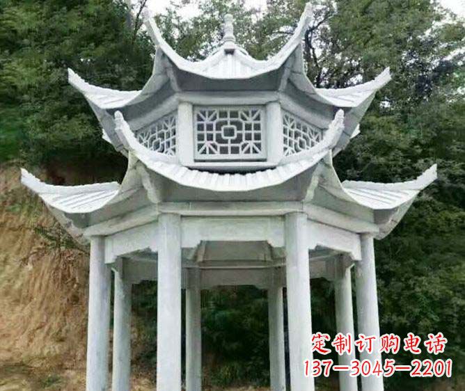 广西园林景观多层凉亭石雕