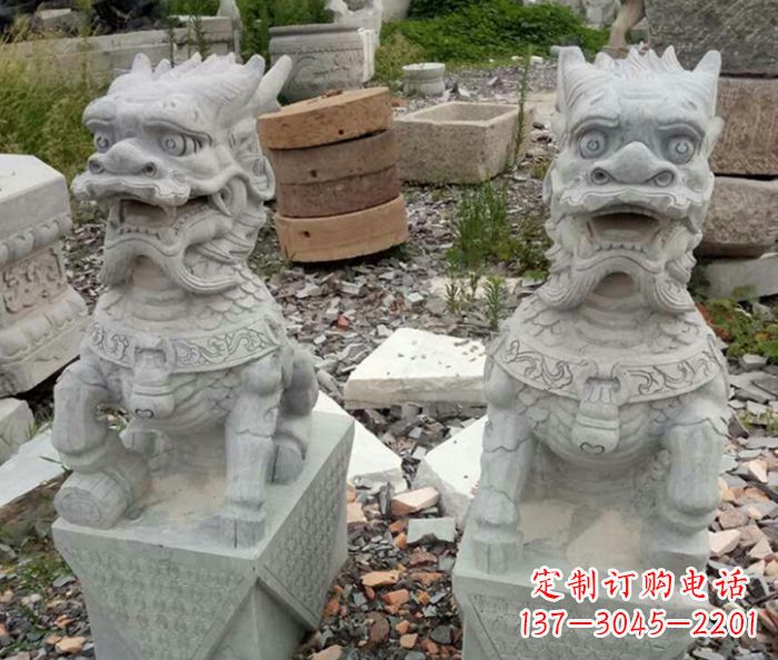 广西园林景观仿古麒麟石雕