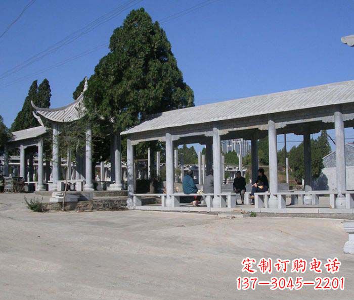 广西园林景观仿古石雕长廊凉亭 (2)