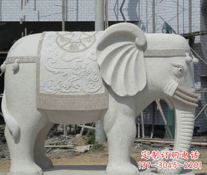 广西园林景观驮宝大象石雕 (2)
