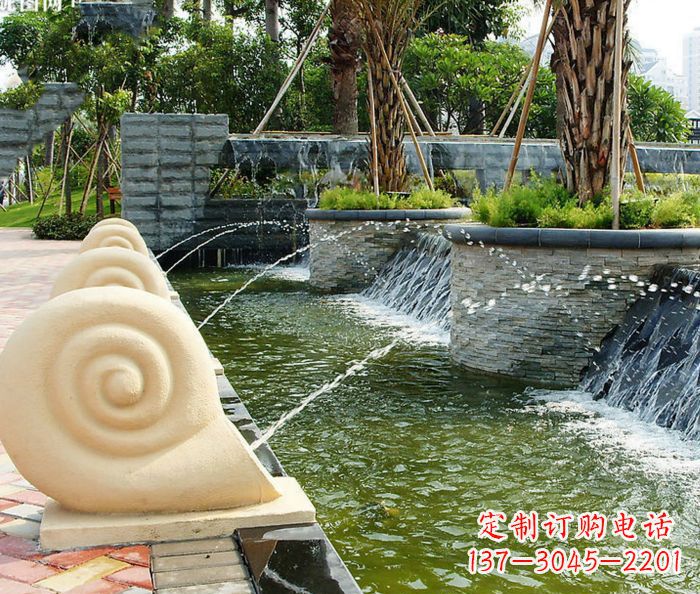 广西园林景观蜗牛喷泉石雕