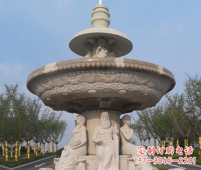 广西园林景观西方人物喷泉石雕 (2)