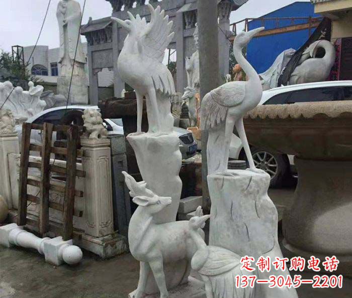 广西园林景观仙鹤石雕