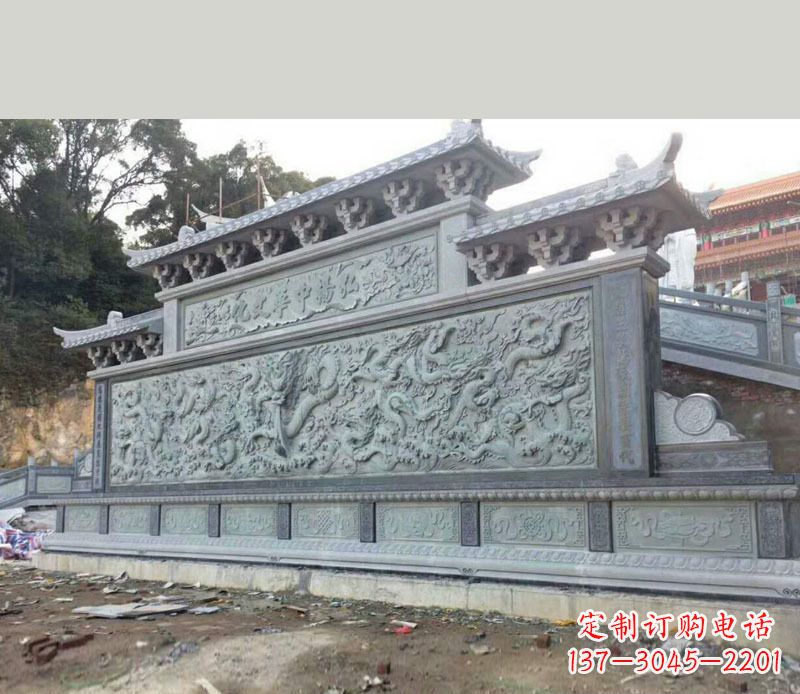 广西园林九龙壁景观石雕 (2)