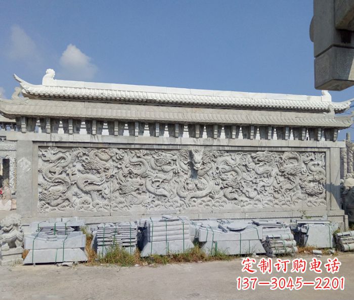 广西园林九龙壁石雕影壁 (3)