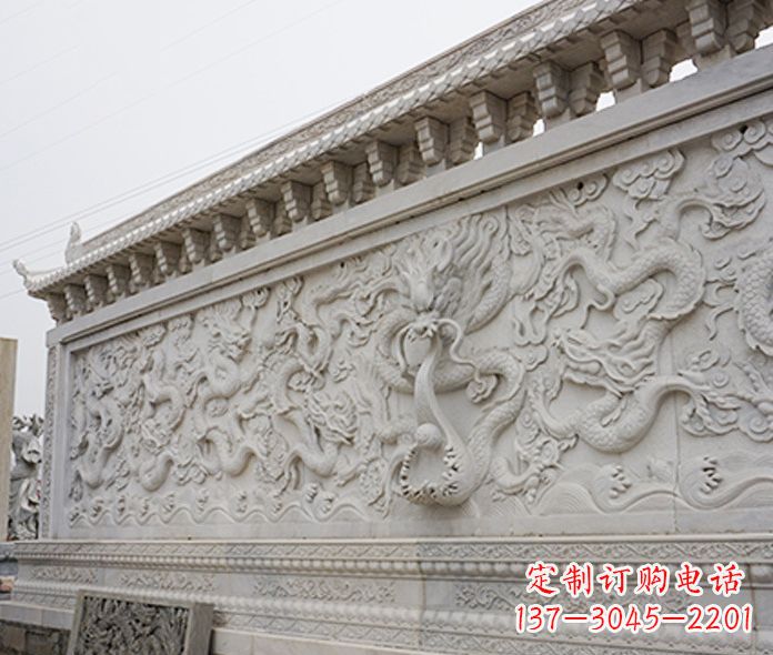 广西园林九龙壁石雕影壁 (5)