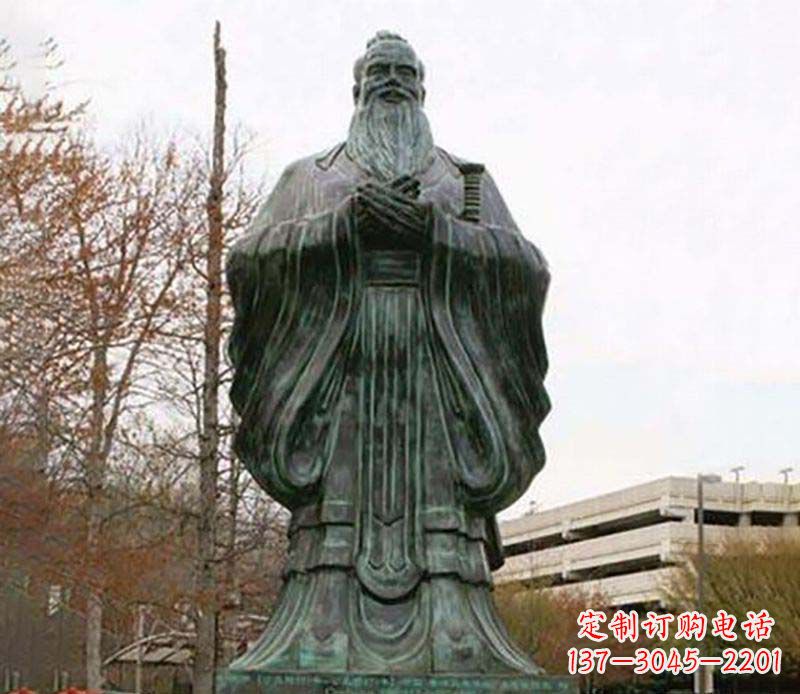 广西园林老子人物铜雕