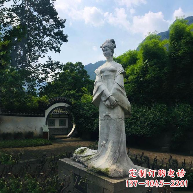 广西园林历史名人塑像王昭君汉白玉雕塑